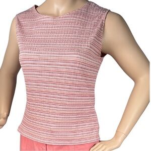 Talbots Pink Textured Sleeveless Knit Top Size XL